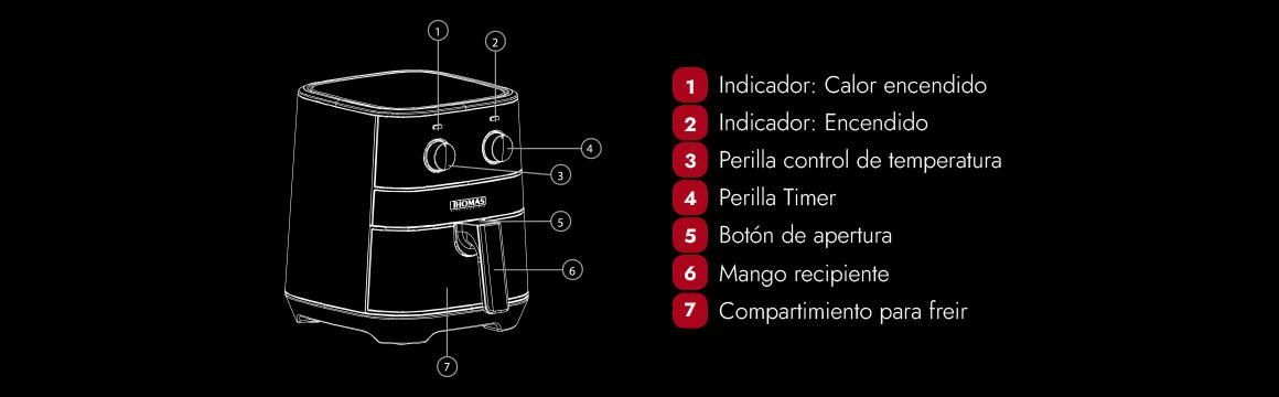 FREIDORA DE AIRE THOMAS TH-AF60Mi