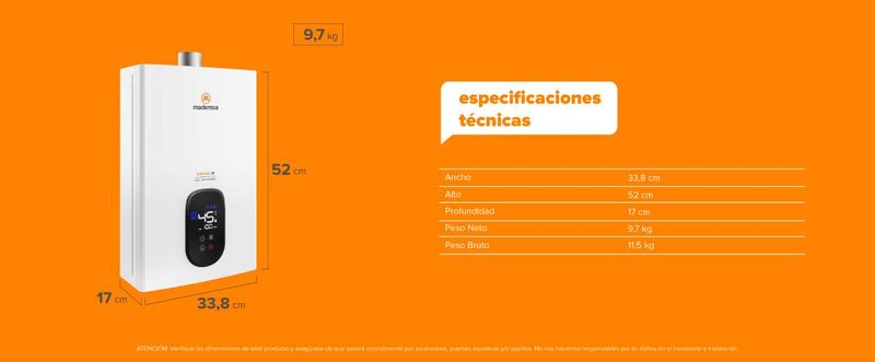 Especificaciones tecnicas