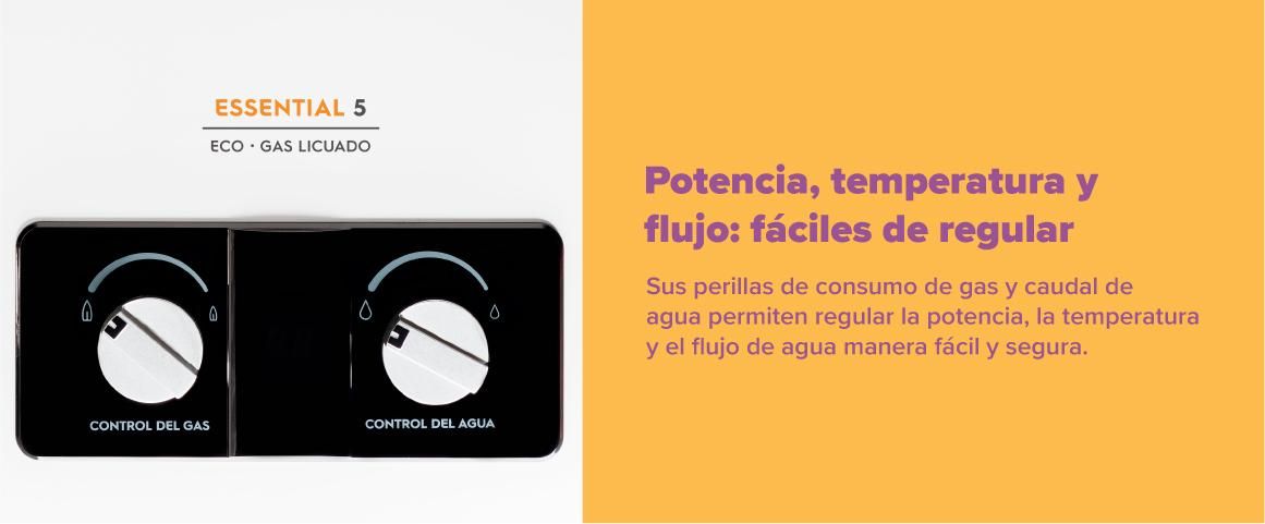 Potencia, temperatura y fujo faciles de regular