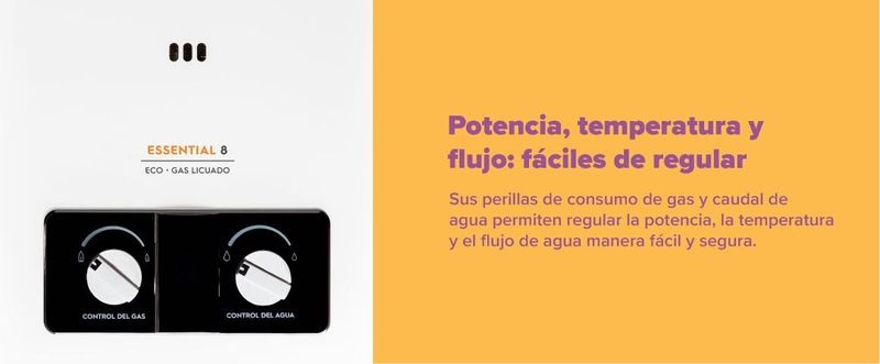 Potencia, temperatura y fujo faciles de regular