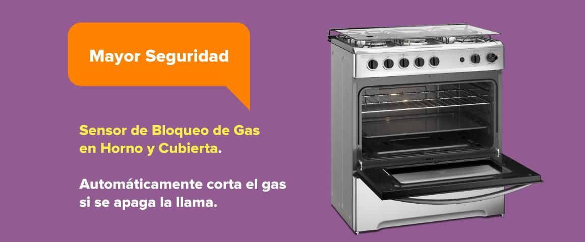Mayor Seguridad. Sensor de bloqueo de gas en horno y cubierta
