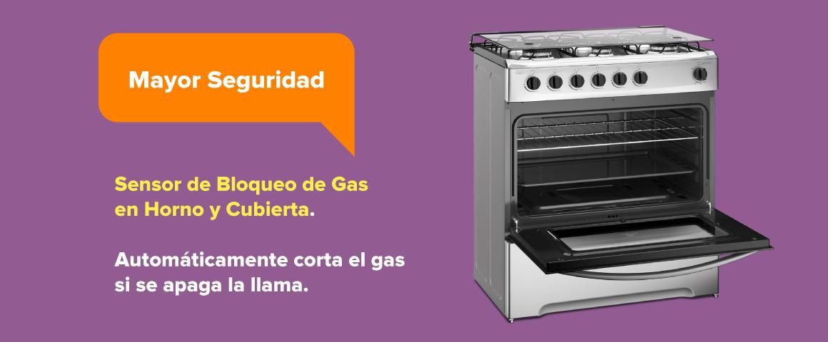 Mayor Segurididad. Sensor de Bloqueo de gas en Horno y Cubierta