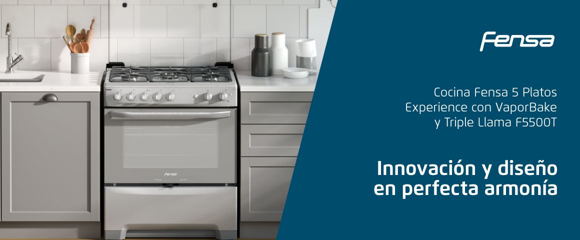 Cocina Fensa F 5500 T con VaporBake y Triple Llama