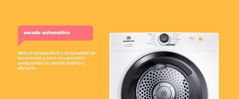 Secado automático. Mide la temperatura y la humedad de 
las prendas y seca con precisión 
asegurando un secado óptimo y 
eficiente