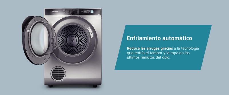 Enfriamiento automatico, reduciendo las arrugas enfiando el tampor en lo ultimos minutos del ciclo de secado