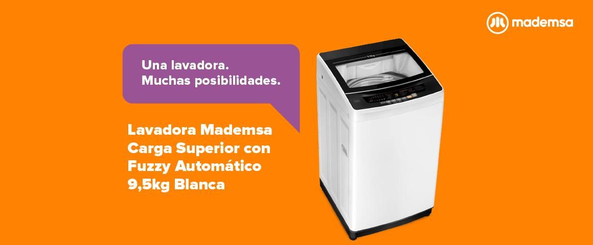 Lavadora Mademsa con Fuzzy Automatico 9.5kg Blanca