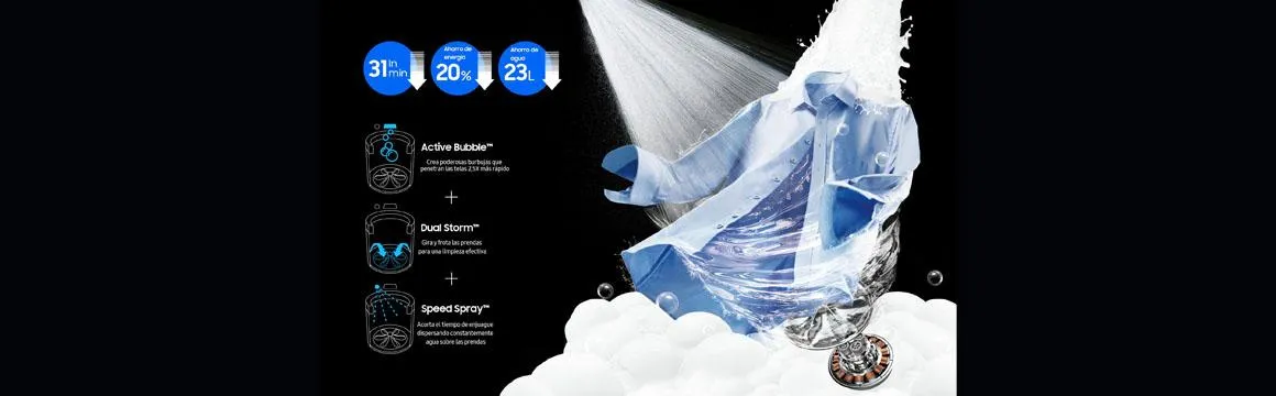 Lavadora 22 Kg con Bubble Storm, WA22A8370GV/ZS