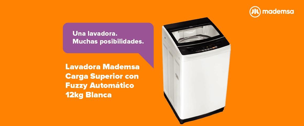 Lavadora Mademsa carga superior con Fuzzy Automatico 12kg Blanca
