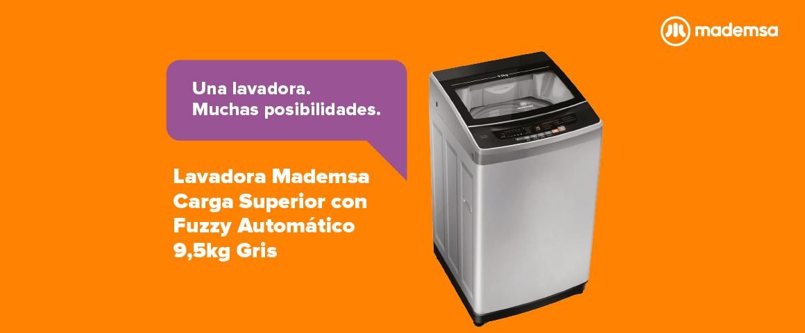 Lavadora Mademsa con Fuzzy Automatico 9.5kg Silver