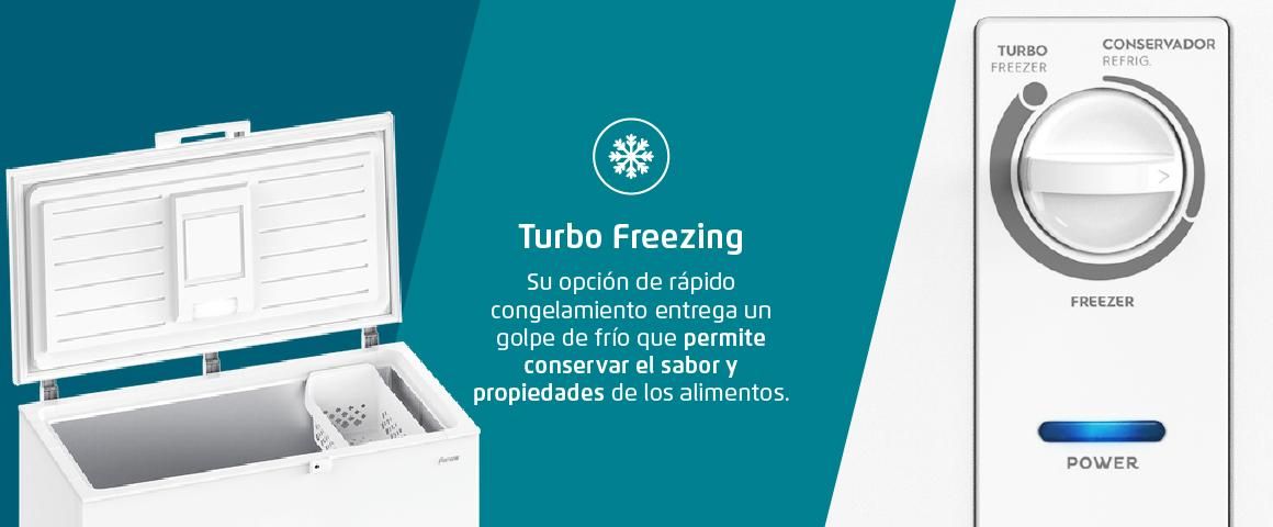 Turbo Freezing. Opcion de rapido congelamiento.