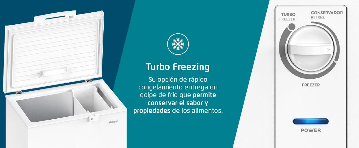 Turbo Freezing. Opcion de rapido congelamiento.