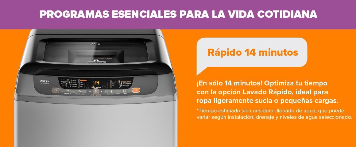 Programa Lavado rapido 14 minutos