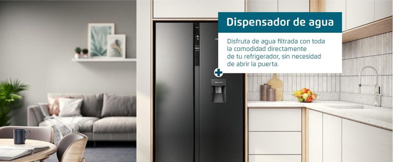 Dispensador de agua filtrada desde contenedor interior