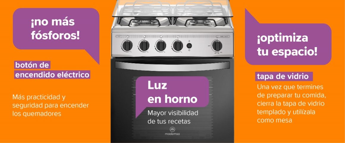 Botón de encendido eléctrico - Luz en el horno - Cubierta de vidrio