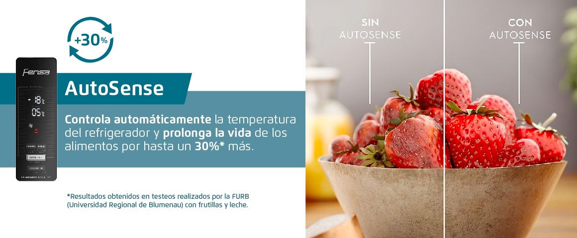 Tecnología AutoSense: Controla la temperatura automáticamente y prolonga la vida de tus alimentos por hasta un 30% más