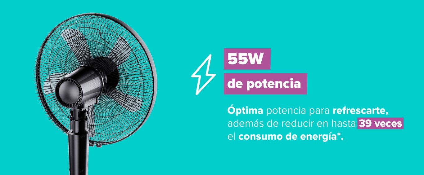 55W de potencia y reduce hasta 39 veces consumo de energía