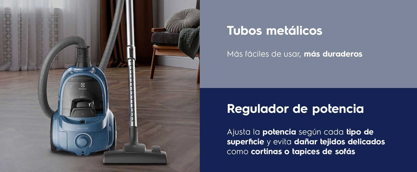 Tubos metálicos y regulador de potencia.