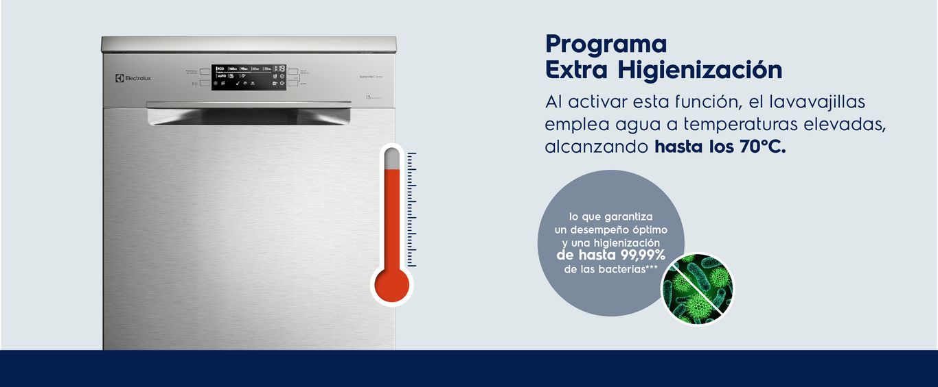 Programa Extra Higienización: alcanza hasta los 70°C