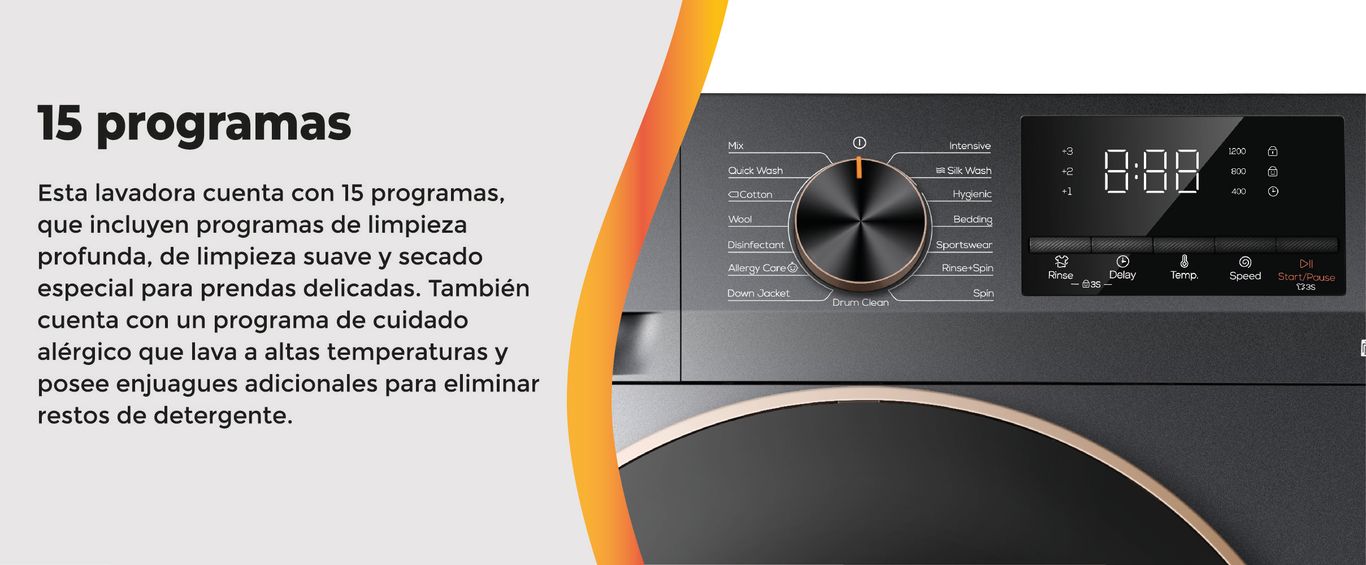 lavadora, frontal, ursus trotter, ursus, lavado, 10 kg, inverter