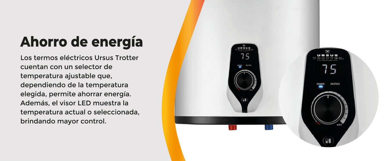 TERMO ELECTRICO, ACERO INOXIDABLE, URSUS TROTTER, 100 LITROS, MURO