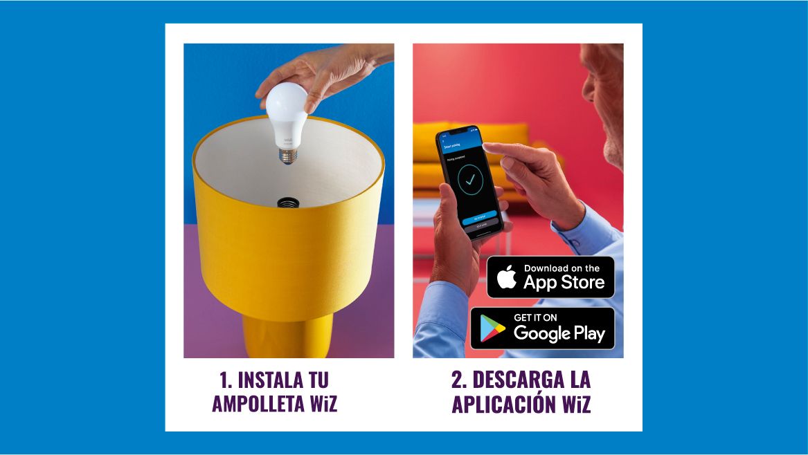 Wiz luces inteligentes control de voz sensor de movimiento wiz foco inteligente tiras led focos inteligentes de colores dicroicas inteligentes color Alexa Google siri automatizar 