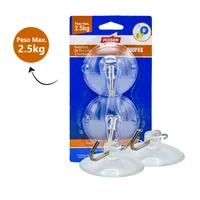 Chupa Adhesiva 55mm Gancho Metálico 1.5 Kg 2Und Fixser