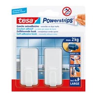 Gancho Rectangular Blanco Grande x 2 Und.