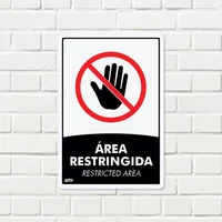 Señal Área Restringida 22X15Cm