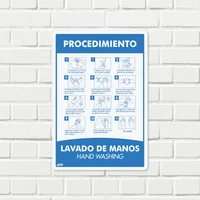 Señal Protección Lavado De Manos 35X24Cm