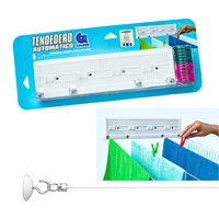 Tendedero de Pared Plástico 4 Cuerdas 18 Metros Peso máximo soportado 60 Kg Retráctil Blanco