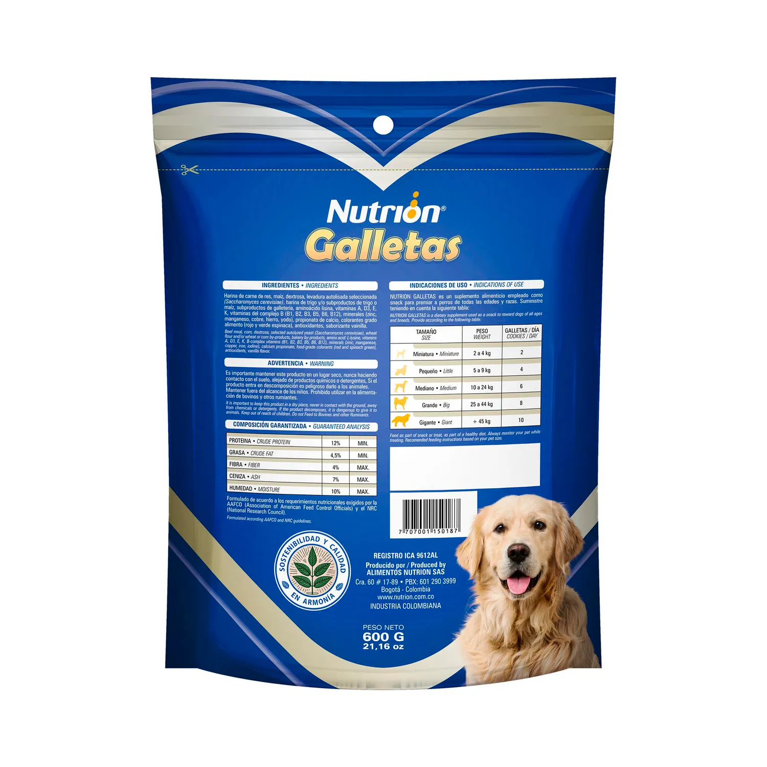 Snack Para Perro Galletas Nutrion 600g