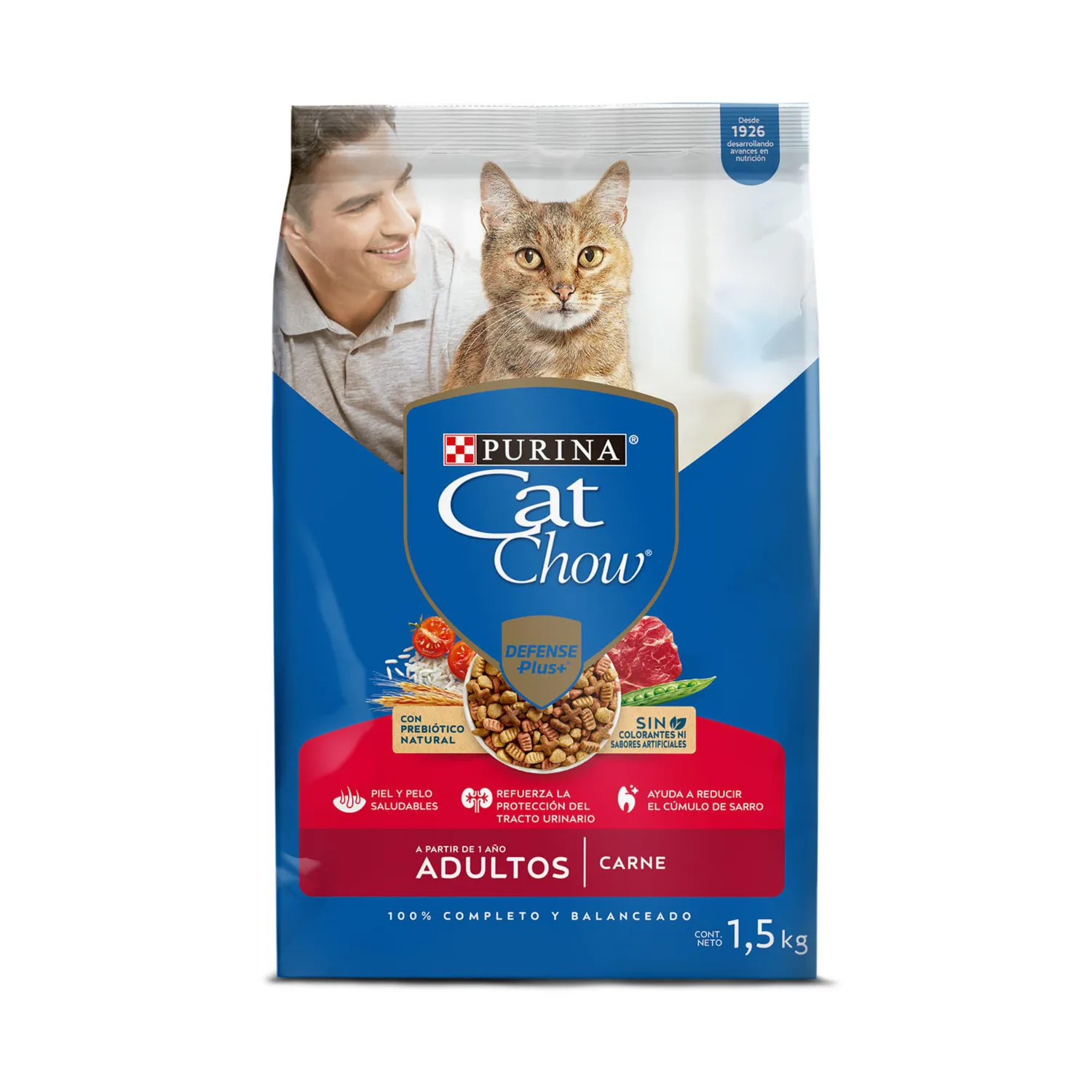 Comida Seca Para Gato Adulto Activos Carne Cat Chow 1.5kg