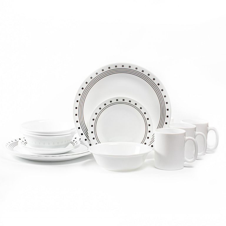 Juego de Vajilla Corelle City Block 4 Puestos 16 Piezas CORELLE ...