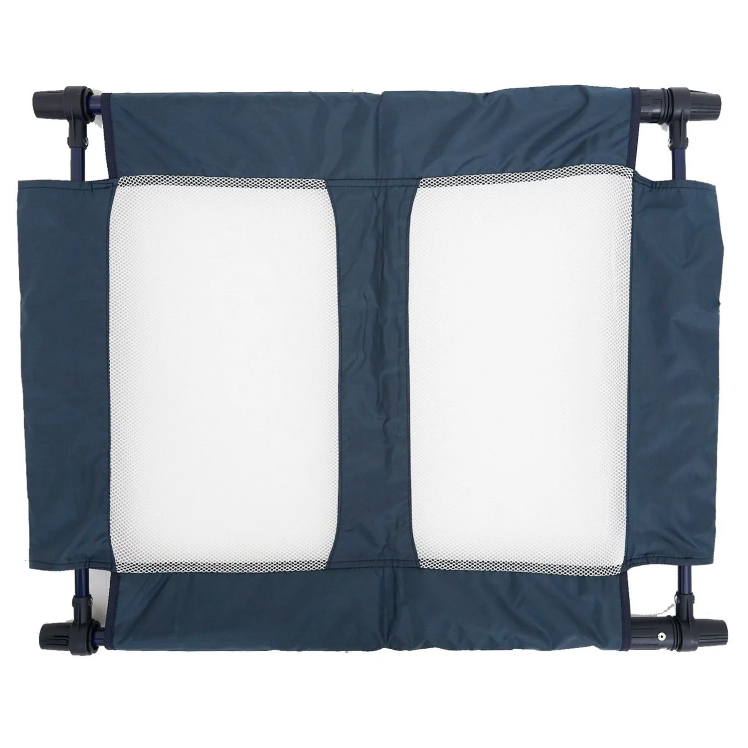 Puerta Seguridad Plegable en Acero y Tela Azul 92x70 cm