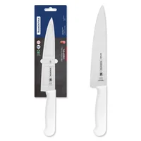 Cuchillo Para Carne Tramontina Profesional con Lámina de Acero Inoxidable con Mango en Plástico Blanco con Protección Antimicrobiana 20cm Negro Tramontina