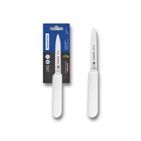 Cuchillo Mondador Profesional con Lámina de Acero Inoxidable con Mango en Plástico Blanco con Protección Antimicrobiana 10cm Tramontina