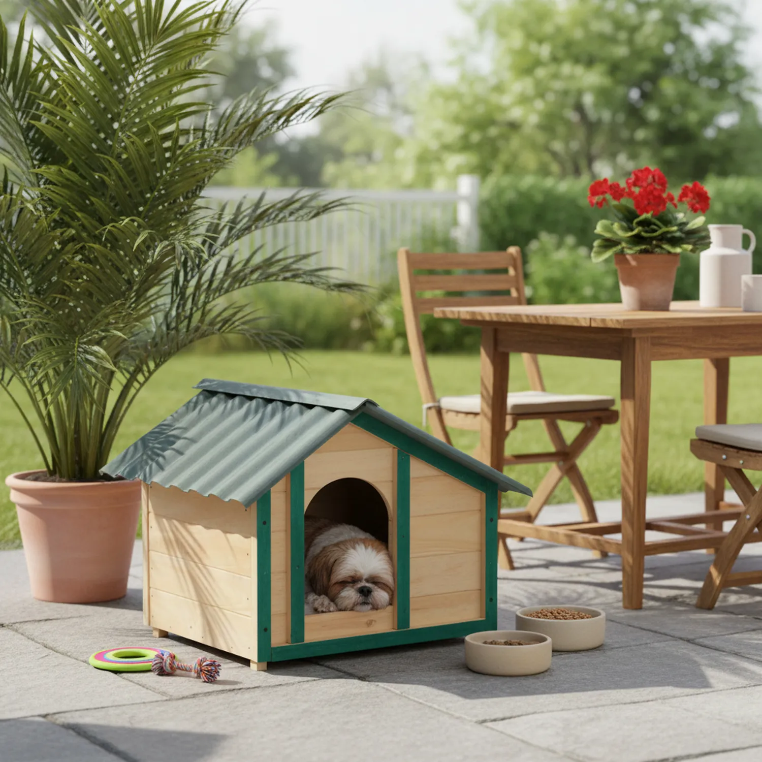 Casa Para Perros Madera 42x58xx47cm Pequeña Natural