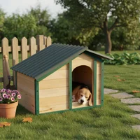 Casa Para Perros Madera 69x50x55cm Mediano Natural
