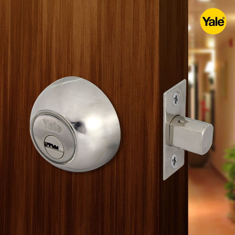 Cilindro De Perfil Doble Yale - Niquelado Mate, Incluye 3 Llaves, Con Función De Emergencia, Para Aumentar La Seguridad De Tu Puerta
