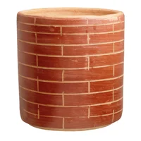 Matera Arcilla Cilíndrica Ladrillado 26x26x26cm Terracota