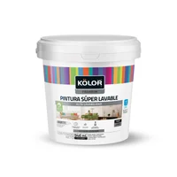 Pintura para Interior Tipo 1 Súper Lavable Premium Blanco Arena Kolor 1/4 Galón  ≥ 400 ciclos de lavado