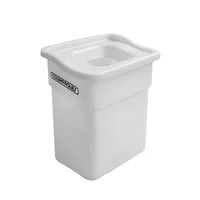 Caneca Plástica 20L Blanco Para Vidrio Con Tapa Orificio