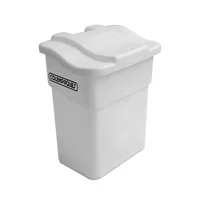 Caneca Plástica 20L Blanco  Para Vidrio Con Tapa
