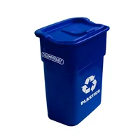 Caneca Plástica 35L Azul- Plástico Con Tapa Vaiven