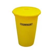 Caneca Plástica 38L Amarillo Para Metal  Con Tapa
