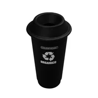 Caneca Plástica 75L Negro Para Organicos Con Tapa Orificio