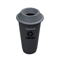 Caneca Plástica 75L Gris Para Papel Y Cartón Con Tapa Orificio
