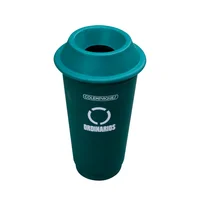 Caneca Plástica 75L Verde Para Ordinarios Con Tapa Orificio