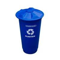 Caneca Plástica 75L Azul Para Plástico Con Tapa