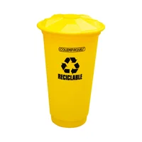 Caneca Plástica 75L Amarillo Para Metal Con Tapa